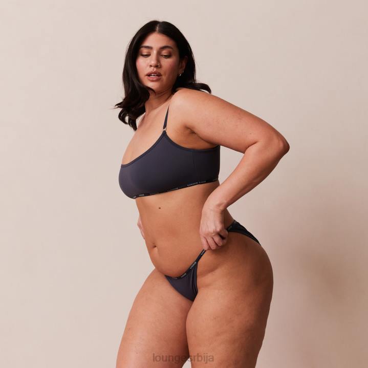 есенцијални сет са кратким рукавима и тангицама/гаћицама Жене Lounge Доњи веш JPFL179 плави угаљ