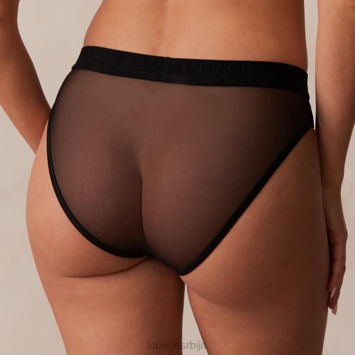 мрежасти грудњак и танге/гаћице сет Жене Lounge Доњи веш JPFL183 црн