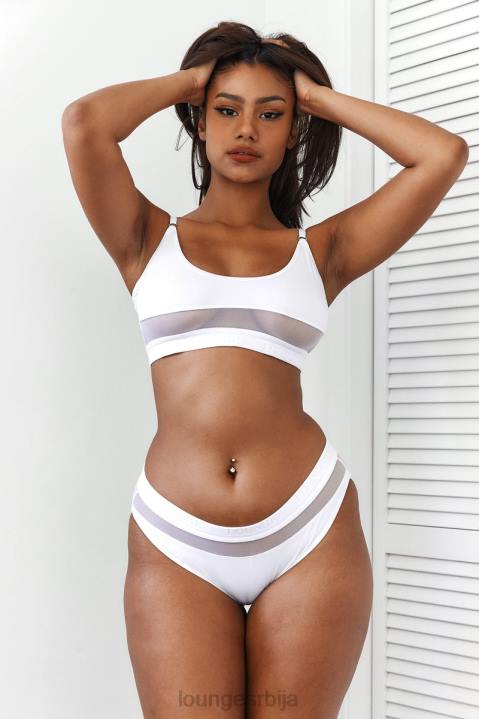 мрежасти грудњак и танге/гаћице сет Жене Lounge Доњи веш JPFL185 бео