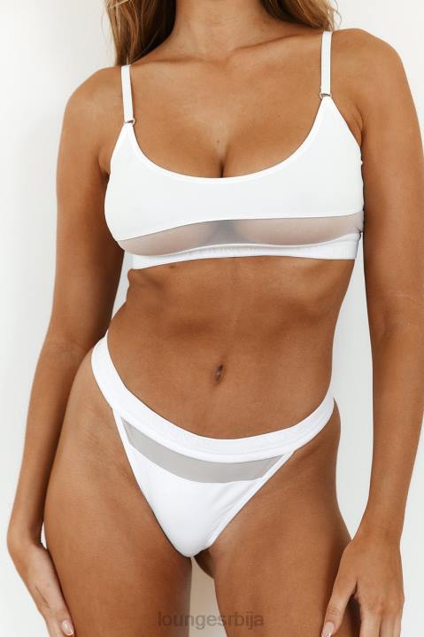 мрежасти грудњак и танге/гаћице сет Жене Lounge Доњи веш JPFL185 бео