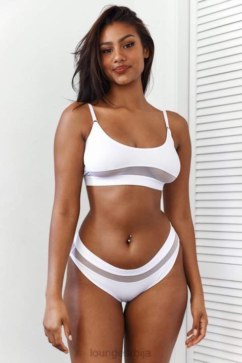мрежасти грудњак и танге/гаћице сет Жене Lounge Доњи веш JPFL185 бео