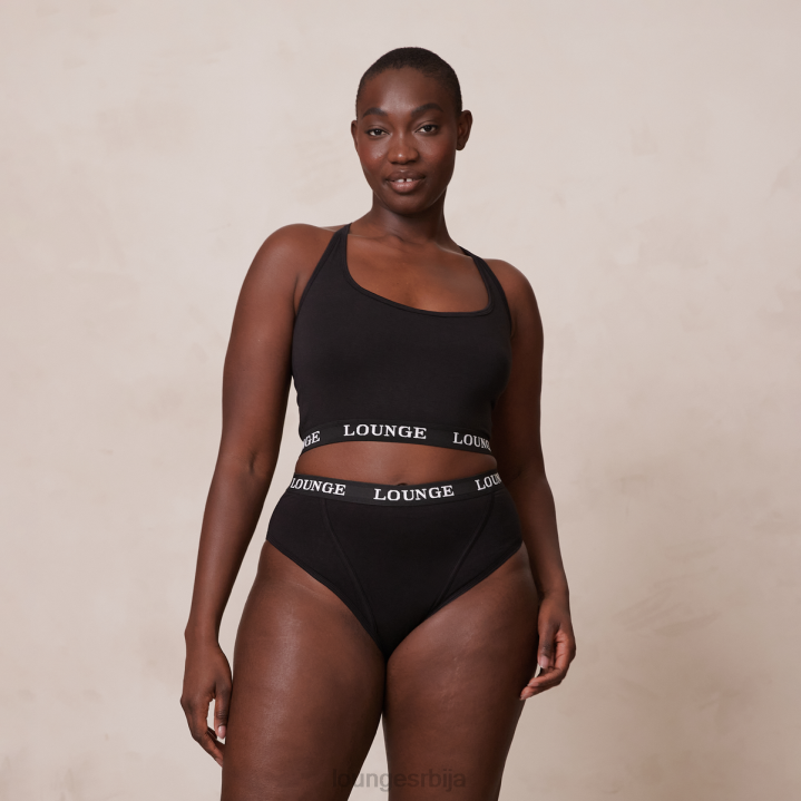 Бамбус основни комплет бралет и танге/гаћица Жене Lounge Доњи веш JPFL193 црн