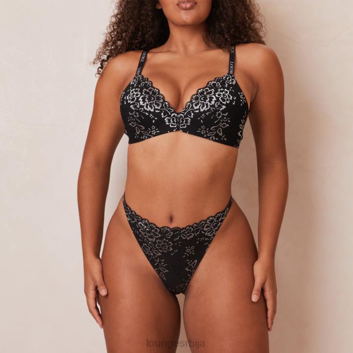 чипкани магични грудњак и танги сет Жене Lounge Доњи веш JPFL201 црн