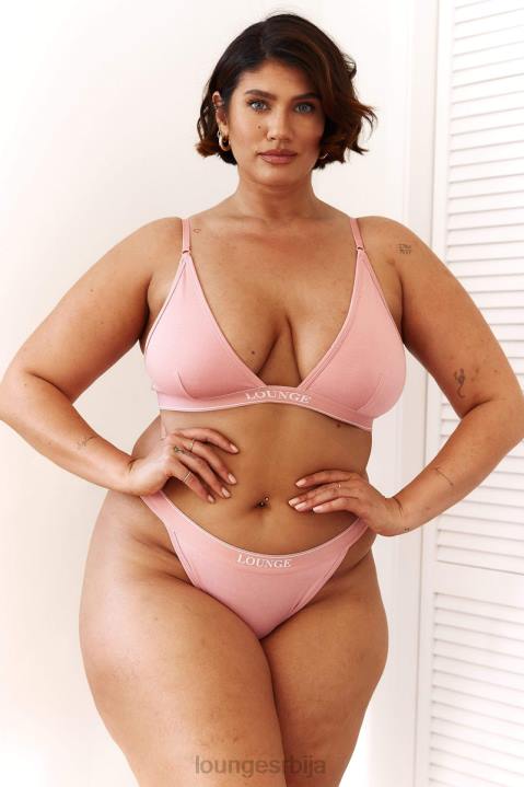 Комплет грудњака и тангица/гаћица од бамбуса минималног троугла Жене Lounge Доњи веш JPFL206 розе