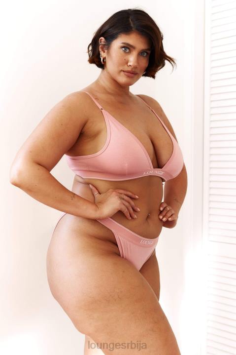 Комплет грудњака и тангица/гаћица од бамбуса минималног троугла Жене Lounge Доњи веш JPFL206 розе