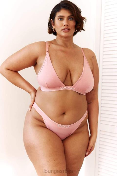 Комплет грудњака и тангица/гаћица од бамбуса минималног троугла Жене Lounge Доњи веш JPFL206 розе