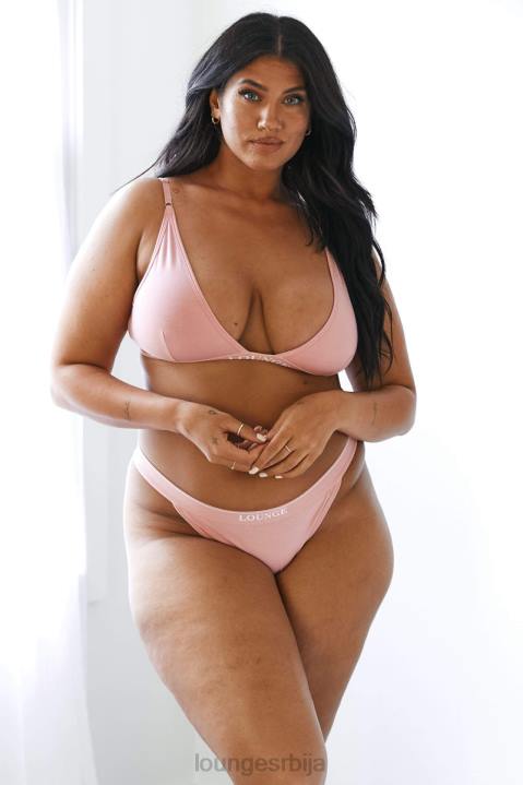 Комплет грудњака и тангица/гаћица од бамбуса минималног троугла Жене Lounge Доњи веш JPFL206 розе