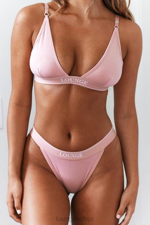 Комплет грудњака и тангица/гаћица од бамбуса минималног троугла Жене Lounge Доњи веш JPFL206 розе