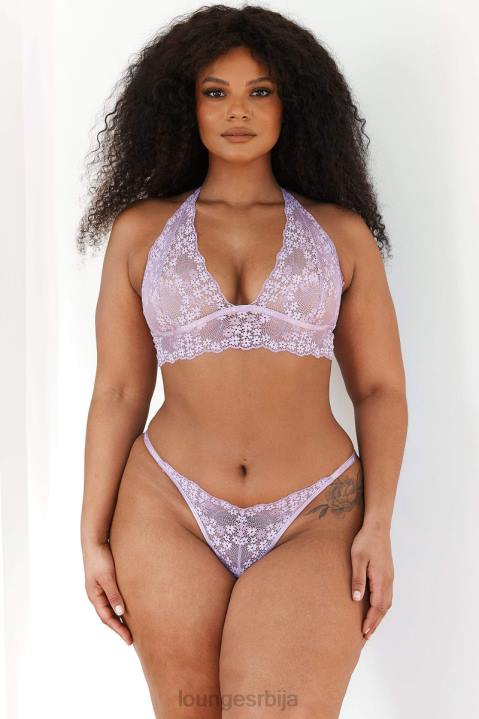 Чипкани троугласти грудњак и танге/гаћице сет Жене Lounge Доњи веш JPFL207 лила