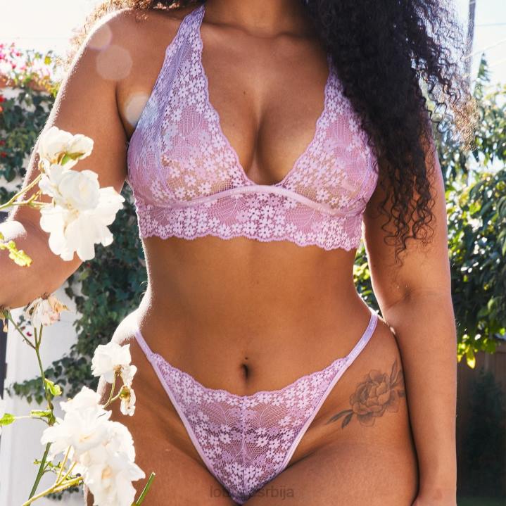 Чипкани троугласти грудњак и танге/гаћице сет Жене Lounge Доњи веш JPFL207 лила