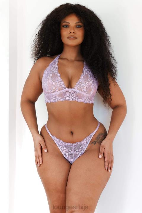 Чипкани троугласти грудњак и танге/гаћице сет Жене Lounge Доњи веш JPFL207 лила