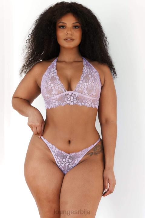 Чипкани троугласти грудњак и танге/гаћице сет Жене Lounge Доњи веш JPFL207 лила