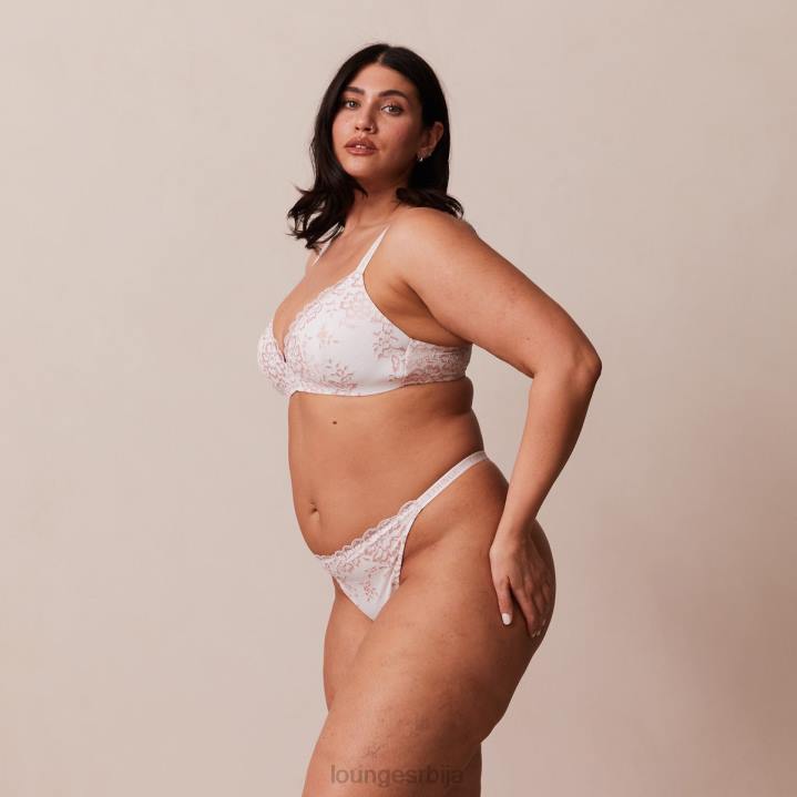 чипкани магични грудњак и танги сет Жене Lounge Доњи веш JPFL208 бео