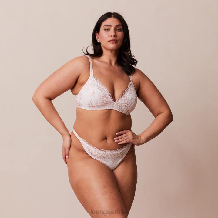 чипкани магични грудњак и танги сет Жене Lounge Доњи веш JPFL208 бео