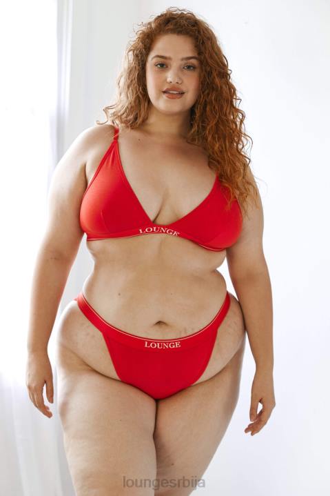 Комплет грудњака и тангица/гаћица од бамбуса минималног троугла Жене Lounge Доњи веш JPFL211 црвена
