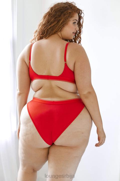 Комплет грудњака и тангица/гаћица од бамбуса минималног троугла Жене Lounge Доњи веш JPFL211 црвена