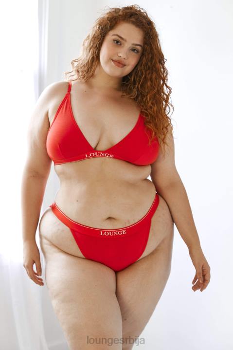 Комплет грудњака и тангица/гаћица од бамбуса минималног троугла Жене Lounge Доњи веш JPFL211 црвена