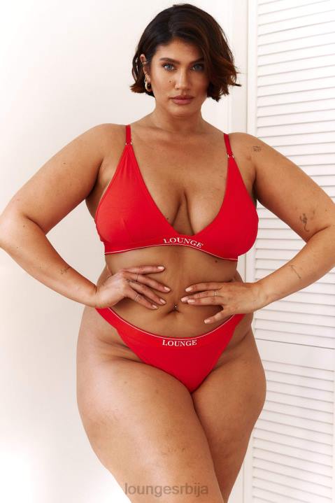 Комплет грудњака и тангица/гаћица од бамбуса минималног троугла Жене Lounge Доњи веш JPFL211 црвена