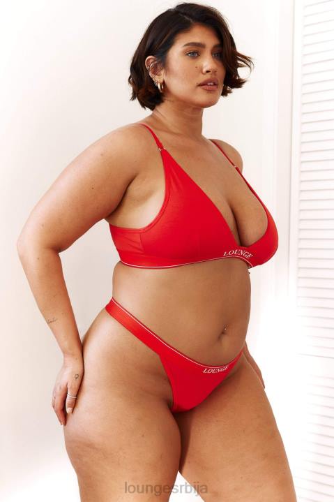 Комплет грудњака и тангица/гаћица од бамбуса минималног троугла Жене Lounge Доњи веш JPFL211 црвена