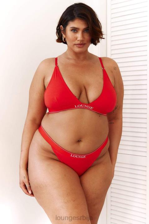 Комплет грудњака и тангица/гаћица од бамбуса минималног троугла Жене Lounge Доњи веш JPFL211 црвена