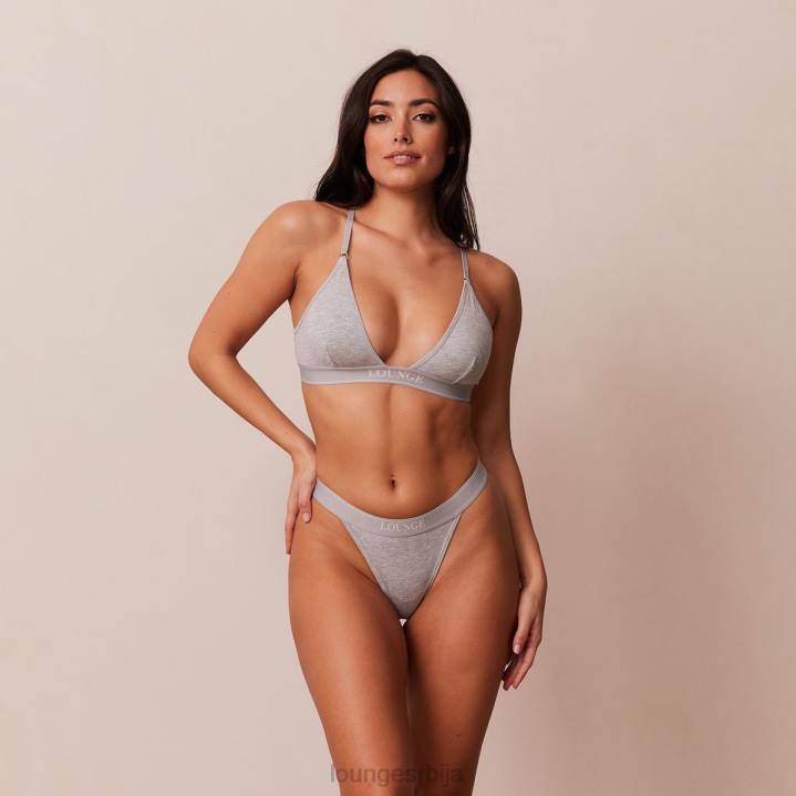 Комплет грудњака и тангица/гаћица од бамбуса минималног троугла Жене Lounge Доњи веш JPFL214 сива