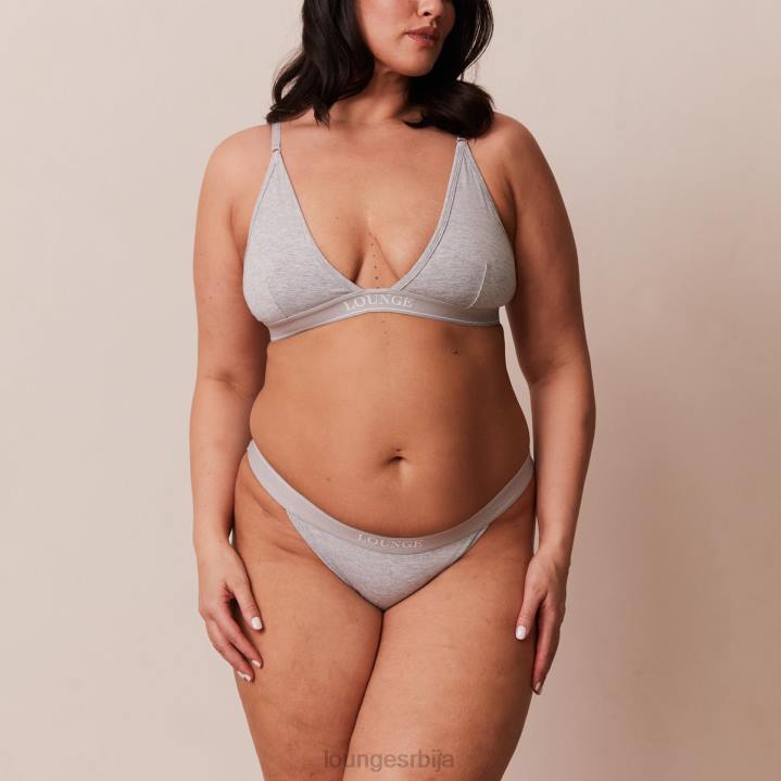 Комплет грудњака и тангица/гаћица од бамбуса минималног троугла Жене Lounge Доњи веш JPFL214 сива