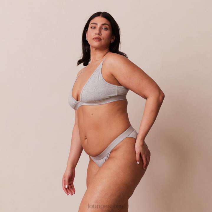 Комплет грудњака и тангица/гаћица од бамбуса минималног троугла Жене Lounge Доњи веш JPFL214 сива