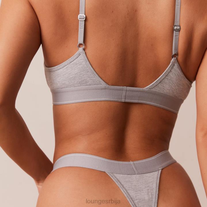 Комплет грудњака и тангица/гаћица од бамбуса минималног троугла Жене Lounge Доњи веш JPFL214 сива