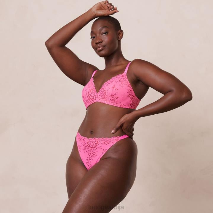 чипкани магични грудњак и танги сет Жене Lounge Доњи веш JPFL215 хот пинк