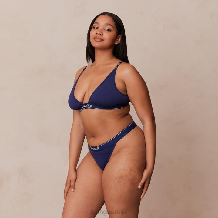 Комплет грудњака и тангица/гаћица од бамбуса минималног троугла Жене Lounge Доњи веш JPFL217 морнарица
