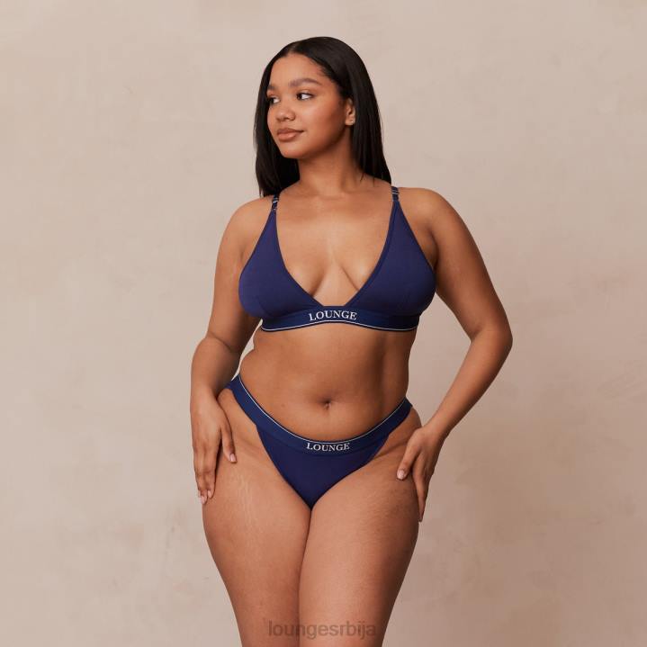 Комплет грудњака и тангица/гаћица од бамбуса минималног троугла Жене Lounge Доњи веш JPFL217 морнарица