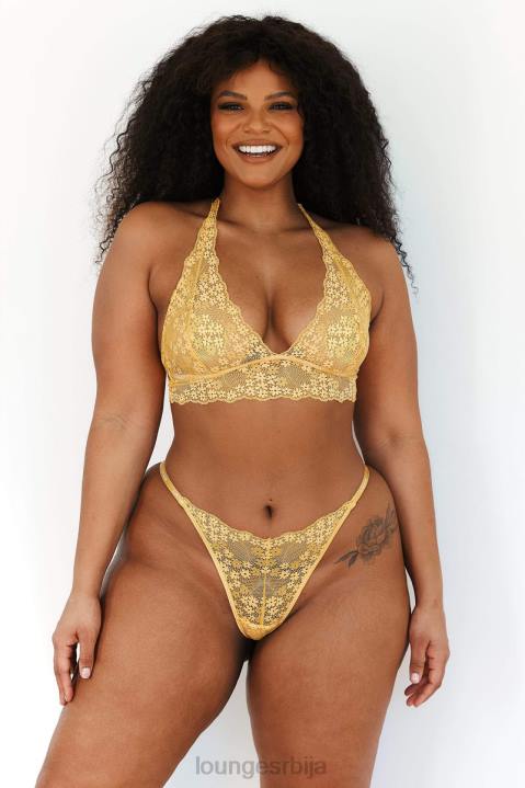 Чипкани троугласти грудњак и танге/гаћице сет Жене Lounge Доњи веш JPFL222 сенф