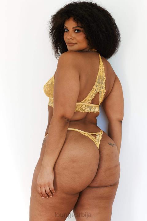 Чипкани троугласти грудњак и танге/гаћице сет Жене Lounge Доњи веш JPFL222 сенф