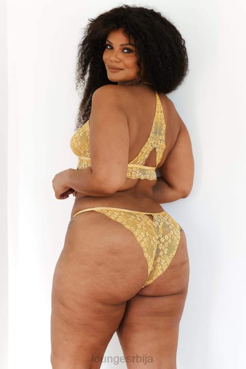 Чипкани троугласти грудњак и танге/гаћице сет Жене Lounge Доњи веш JPFL222 сенф