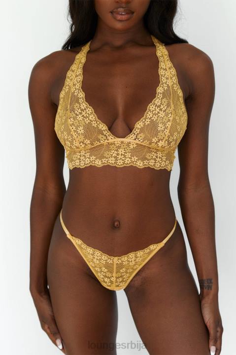 Чипкани троугласти грудњак и танге/гаћице сет Жене Lounge Доњи веш JPFL222 сенф