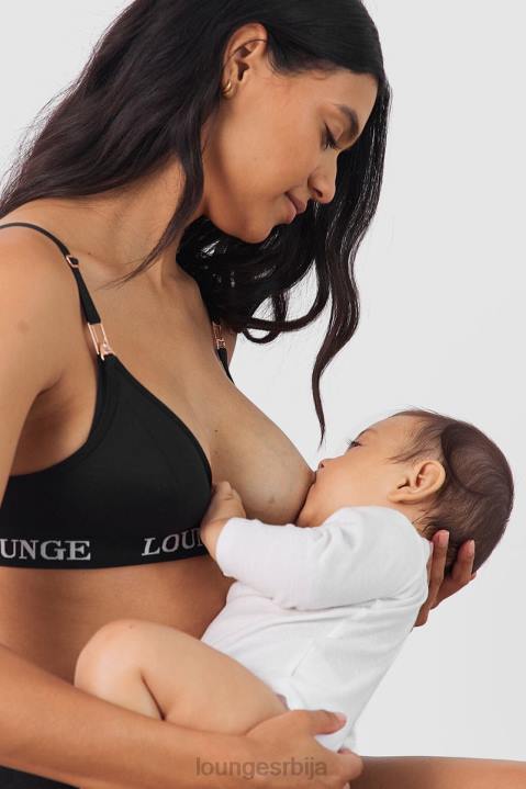 Негујте грудњак за негу и комплет танге/гаћица Жене Lounge Доњи веш JPFL225 црн
