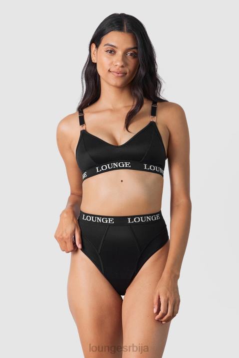 Негујте грудњак за негу и комплет танге/гаћица Жене Lounge Доњи веш JPFL225 црн
