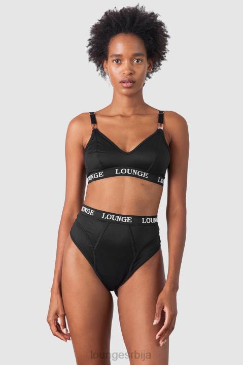 Негујте грудњак за негу и комплет танге/гаћица Жене Lounge Доњи веш JPFL225 црн