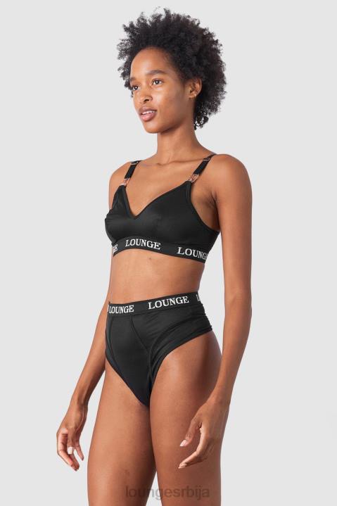 Негујте грудњак за негу и комплет танге/гаћица Жене Lounge Доњи веш JPFL225 црн