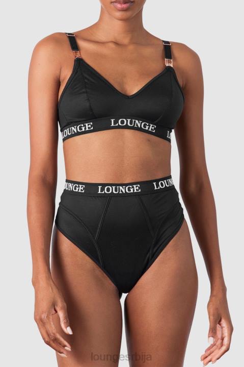 Негујте грудњак за негу и комплет танге/гаћица Жене Lounge Доњи веш JPFL225 црн