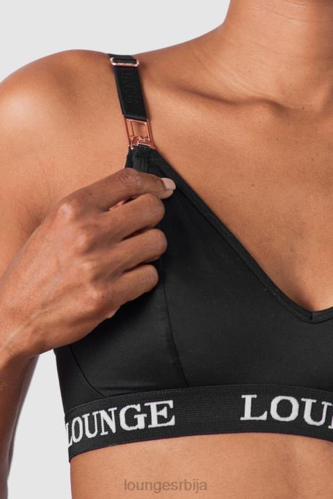 Негујте грудњак за негу и комплет танге/гаћица Жене Lounge Доњи веш JPFL225 црн