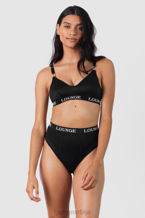 Негујте грудњак за негу и комплет танге/гаћица Жене Lounge Доњи веш JPFL225 црн