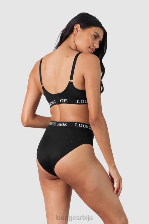 Негујте грудњак за негу и комплет танге/гаћица Жене Lounge Доњи веш JPFL225 црн