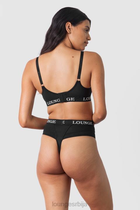 Негујте грудњак за негу и комплет танге/гаћица Жене Lounge Доњи веш JPFL225 црн