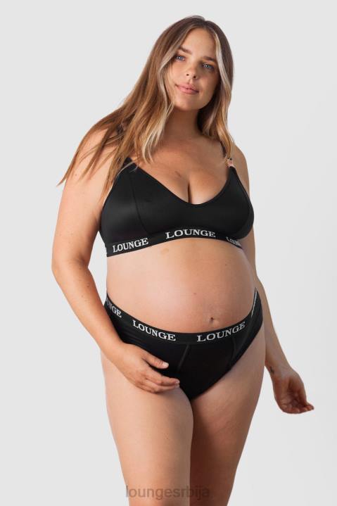 Негујте грудњак за негу и комплет танге/гаћица Жене Lounge Доњи веш JPFL225 црн