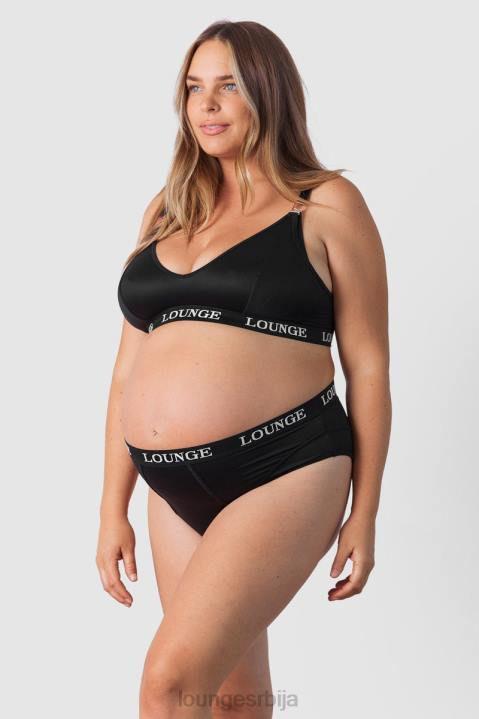 Негујте грудњак за негу и комплет танге/гаћица Жене Lounge Доњи веш JPFL225 црн