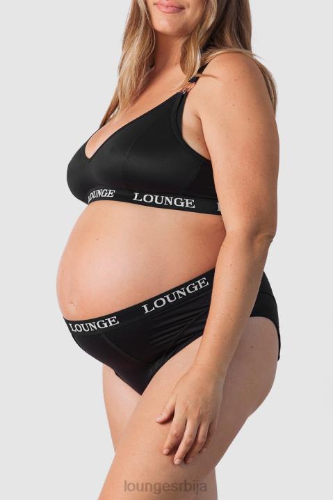 Негујте грудњак за негу и комплет танге/гаћица Жене Lounge Доњи веш JPFL225 црн