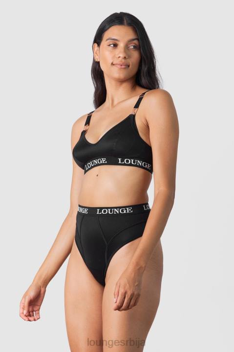 Негујте грудњак за негу и комплет танге/гаћица Жене Lounge Доњи веш JPFL225 црн