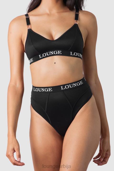 Негујте грудњак за негу и комплет танге/гаћица Жене Lounge Доњи веш JPFL225 црн