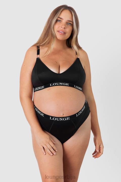 Негујте грудњак за негу и комплет танге/гаћица Жене Lounge Доњи веш JPFL225 црн